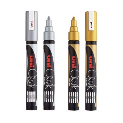 Μαρκαδόρος Κιμωλίας Uni Chalk Marker Gold_CM222089